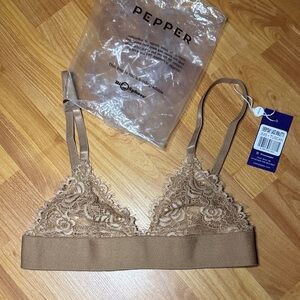 New Pepper Everyday Lace Bra Size XXS Tuscan Color NWT